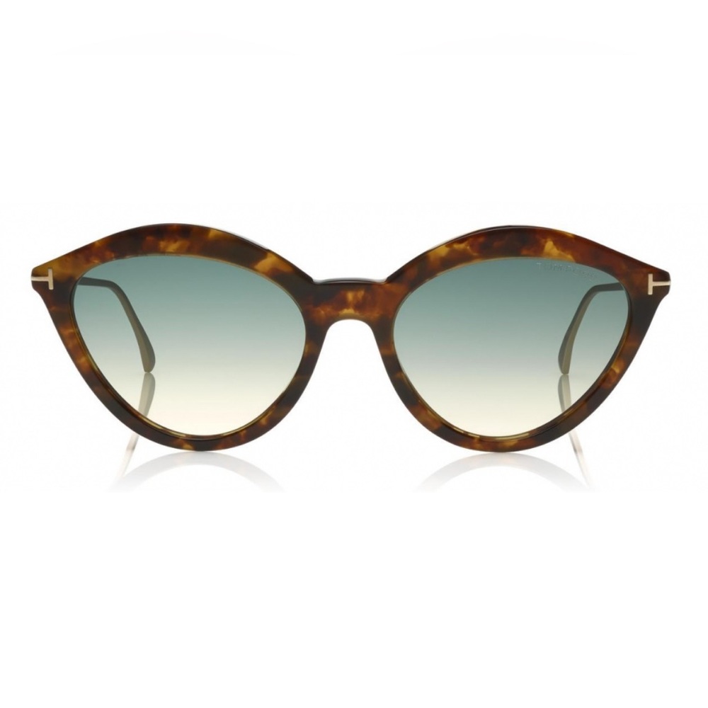 Tom Ford Brown and Green Cat-Eye Sunglasses